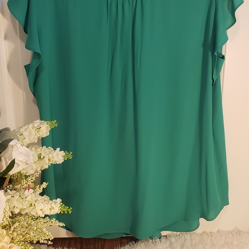 NWOT Green summer blouse 2X - Picture 14 of 15